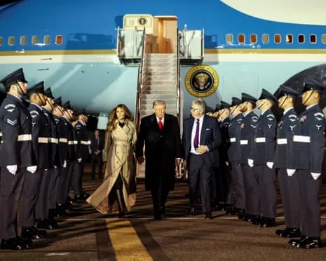 US President Trump Arrives in UK for Unprecedented Repeat State Visit Amid Protests Gather in Windsor